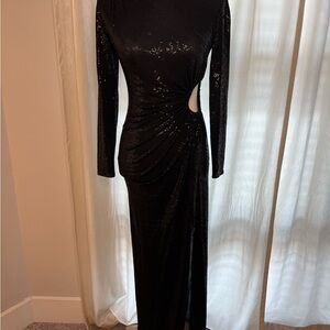 Maje Black Bodycon Long Sleeve Dress